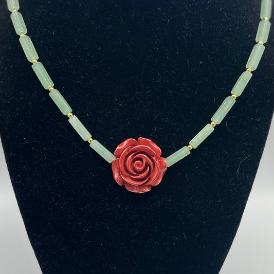 Adventurine Lotus Necklace